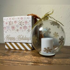 Gold Snowflake Holiday Candle Ornament
